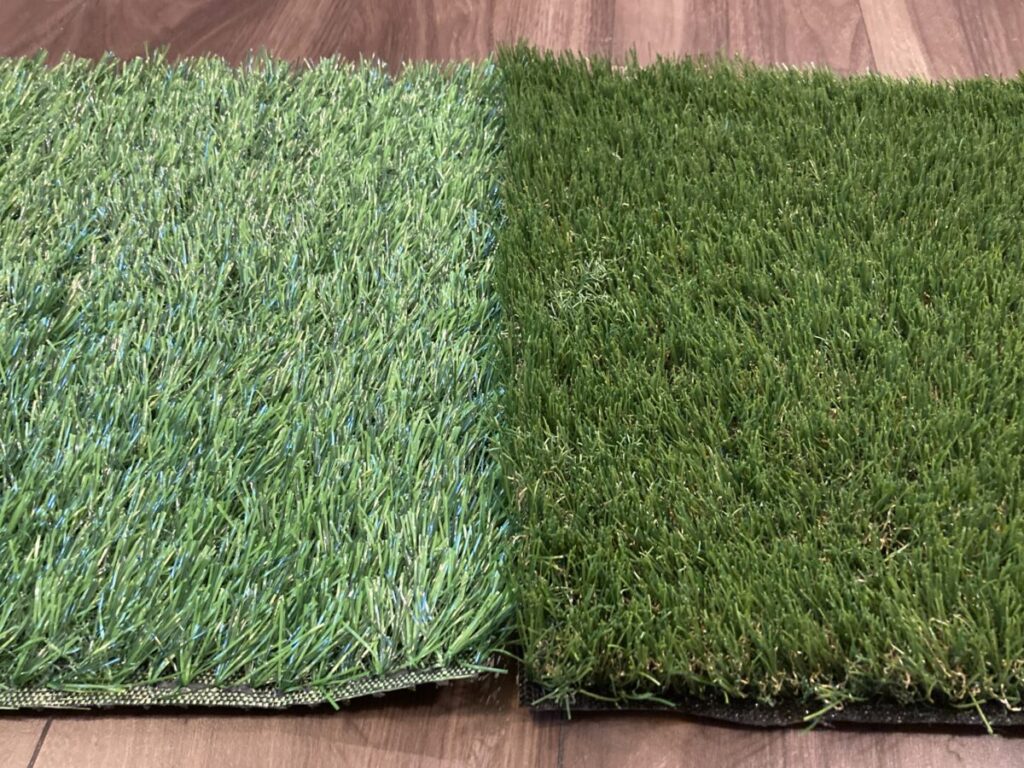 １００均とリアル人工芝の比較