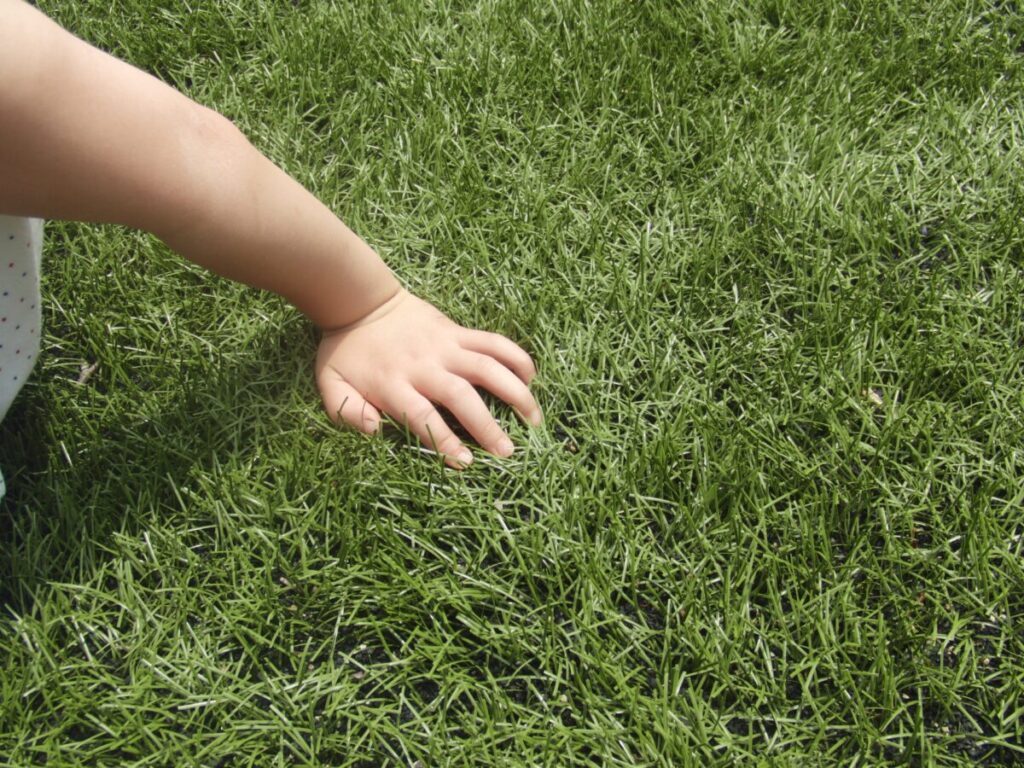 人工芝とこども