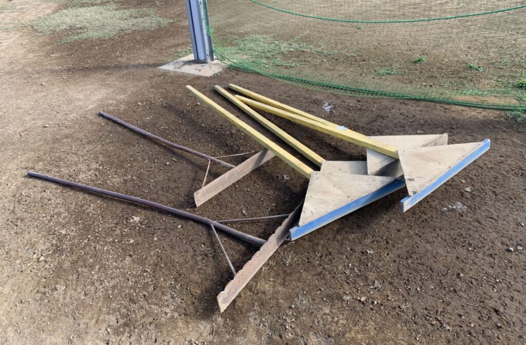 傾斜の庭を平らに