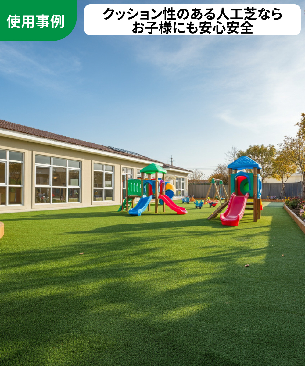 使用事例：クッション性のある人工芝なら お子様にも安心安全
