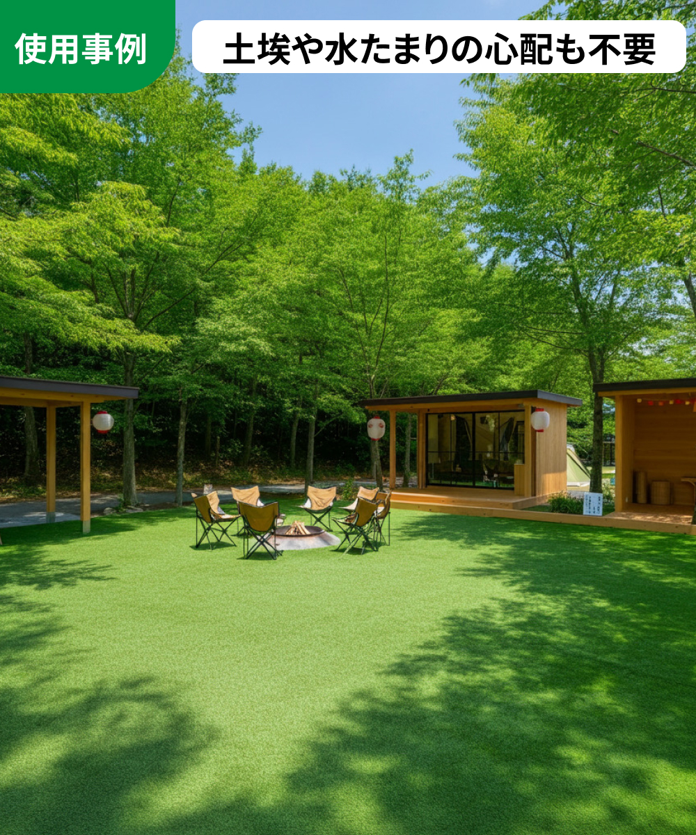 使用事例：土埃や水たまりの心配も不要