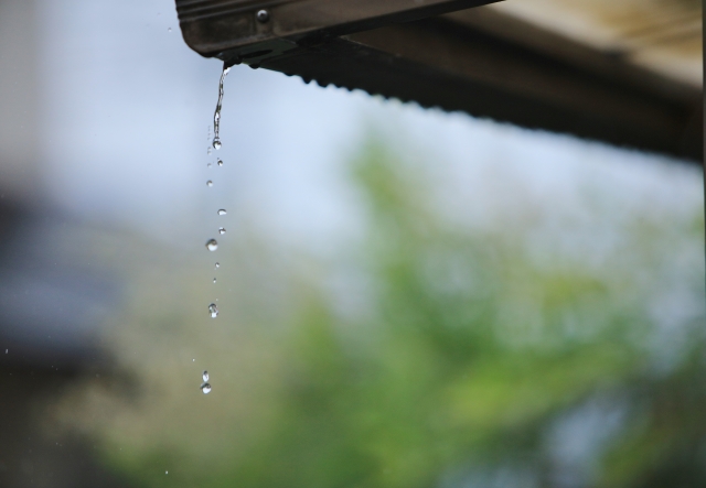 人工芝が雨の衝撃を吸収して音を和らげる